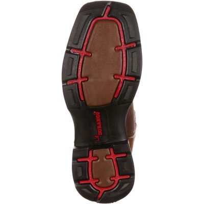 Image showing  Boys' Lil' Durango Pull-On Western Boots, 8 in., Dark Brown/Blue, Big Kid