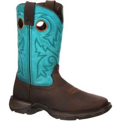 Durango Women's Lady Rebel Pull-On Boots, 10 in., Brown/Turquoise