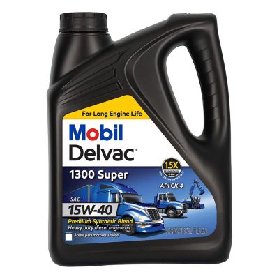 Mobil Delvac 1300 Super Heavy Duty Premium Synthetic Blend Diesel Engine Oil 15W-40, 1 Gal