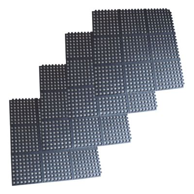 Buffalo Tools 3 ft. x 3 ft. Interlocking Rubber Mats 4 Pack at