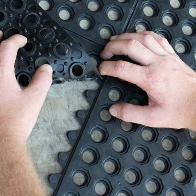 Image showing  Interlocking Rubber Mats, 3 ft. x 3 ft., 4-Pack