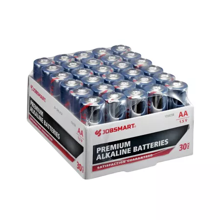 JobSmart AA 1.5V Alkaline Batteries 30 Pack Batteries