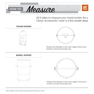 Image showing 6 th Classic Accessories Round Smoker Cover, Black