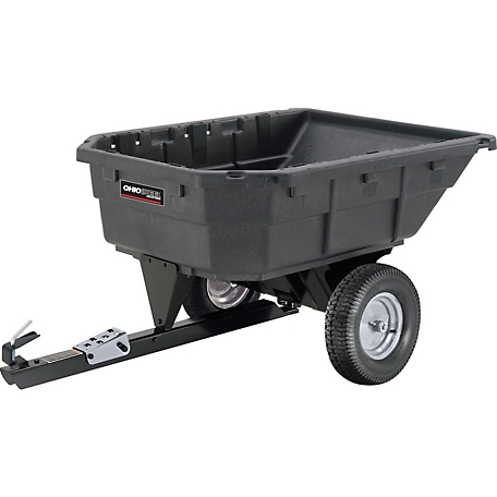 Ohio Steel Tow Behind 15 cu. ft. Poly Swivel Lawn Tractor Dump Cart, 1,000 lb. Capacity