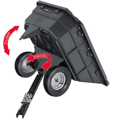 Image showing  Tow-Behind 15 cu. ft. Poly Swivel Lawn Tractor Dump Cart, 1,000 lb. Capacity