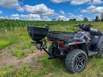 125 Lbs UTV ATV Mount Motor Fertilizer Sand Salt Spreader Grass Seeder Farming 