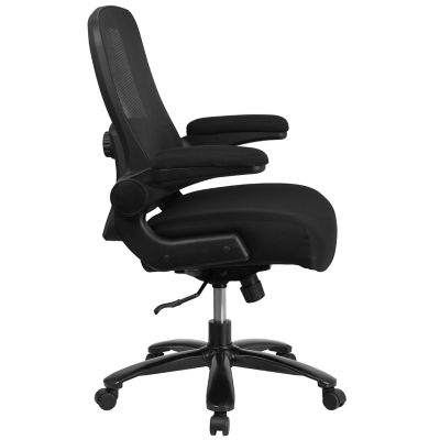 Image showing  HERCULES Series Big and Tall Mesh Executive Swivel Chair, Black, Fabric Seat, 500 lb. Capacity