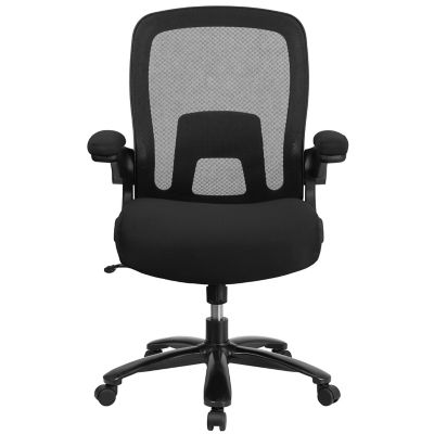 Image showing  HERCULES Series Big and Tall Mesh Executive Swivel Chair, Black, Fabric Seat, 500 lb. Capacity