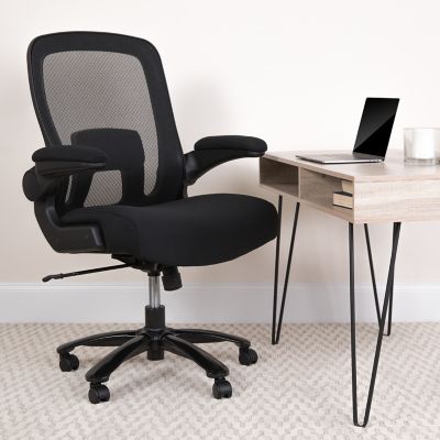 Image showing  HERCULES Series Big and Tall Mesh Executive Swivel Chair, Black, Fabric Seat, 500 lb. Capacity