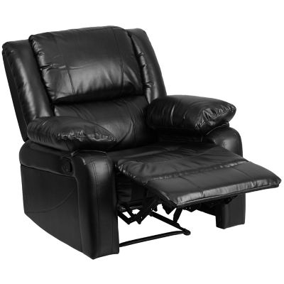 Image showing  Harmony Series Leather Recliner with Neck and Lumbar Support, Black