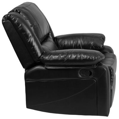 Image showing 6 th Flash Furniture Harmony Series Leather Recliner with Neck and Lumbar Support, Black