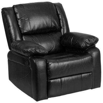 Image showing 8 th Flash Furniture Harmony Series Leather Recliner with Neck and Lumbar Support, Black