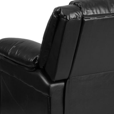 Image showing 9 th Flash Furniture Harmony Series Leather Recliner with Neck and Lumbar Support, Black