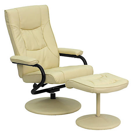 Flash Furniture Contemporary Leather, Modern Leather Recliner With Ottoman