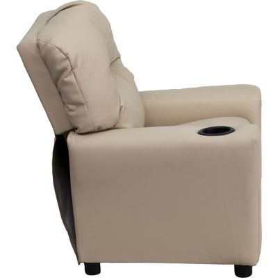 Image showing  Kids' 39 in. x 24.5 in. x 28 in. Contemporary Vinyl Recliner with Cup Holder