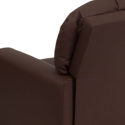 Image showing  39 in. x 24.5 in. x 28 in. Kids' Contemporary Leather Recliner with Cup Holder