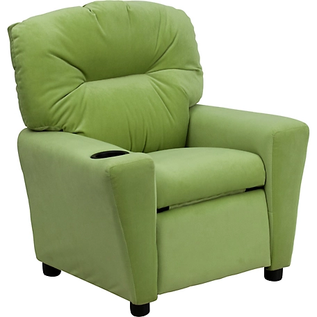 Flash Furniture Kids' Contemporary Microfiber Recliner with Cup Holder, 39 in. x 24.5 in. x 28 in.