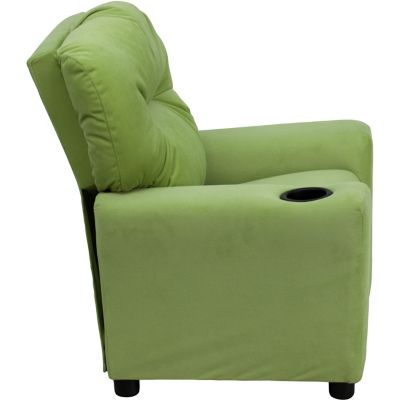 Image showing  Kids' 39 in. x 24.5 in. x 28 in. Contemporary Microfiber Recliner with Cup Holder