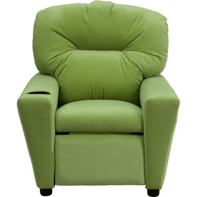 Image showing  Kids' 39 in. x 24.5 in. x 28 in. Contemporary Microfiber Recliner with Cup Holder