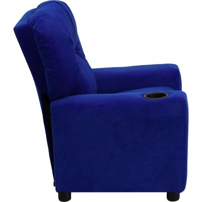 Image showing  Kids' 39 in. x 24.5 in. x 28 in. Contemporary Microfiber Recliner with Cup Holder