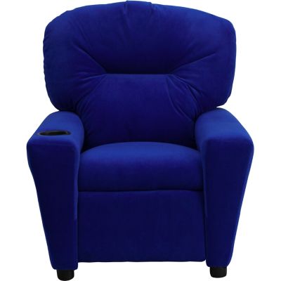 Image showing  Kids' 39 in. x 24.5 in. x 28 in. Contemporary Microfiber Recliner with Cup Holder