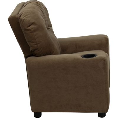 Image showing  Kids' 39 in. x 24.5 in. x 28 in. Contemporary Microfiber Recliner with Cup Holder