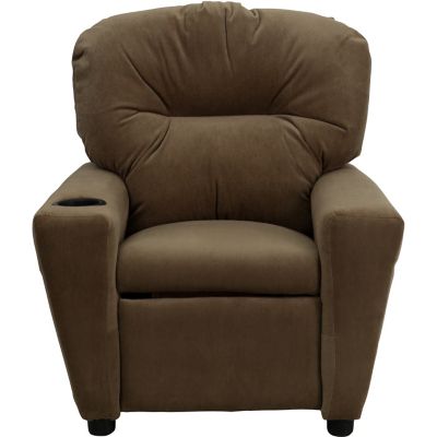 Image showing  Kids' 39 in. x 24.5 in. x 28 in. Contemporary Microfiber Recliner with Cup Holder