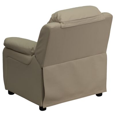 Image showing 6 th Flash Furniture Kids' 39 in. x 25 in. x 28 in. Deluxe Padded Contemporary Vinyl Recliner with Storage Arms