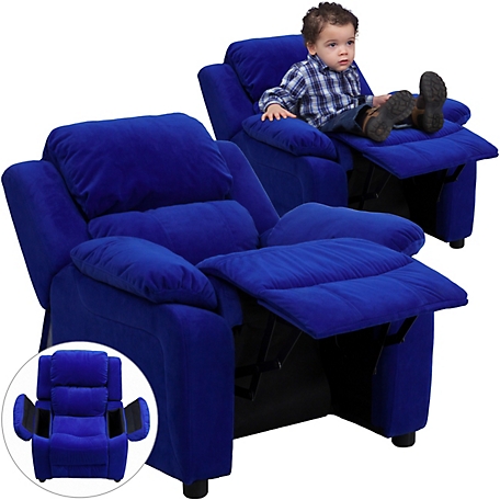 Flash Furniture Kids' Deluxe Padded Contemporary Microfiber Recliner, 90 lb. Capacity