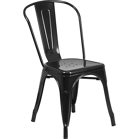 Flash Furniture Metal Indoor/Outdoor Stackable Chair, 20 in. x 18 in. x 33 in.