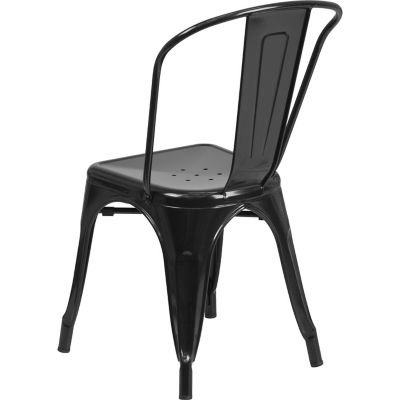 Image showing 2 th Flash Furniture Metal Indoor/Outdoor Stackable Chair, 20 in. x 18 in. x 33 in.
