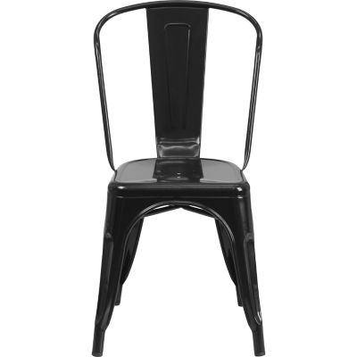 Image showing 3 th Flash Furniture Metal Indoor/Outdoor Stackable Chair, 20 in. x 18 in. x 33 in.