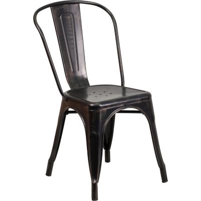 Flash Furniture Metal Indoor/Outdoor Stackable Chair, 20 in. x 18 in. x 33 in.