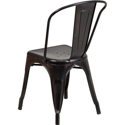 Image showing  Metal Indoor/Outdoor Stackable Chair, 20 in. x 18 in. x 33 in.