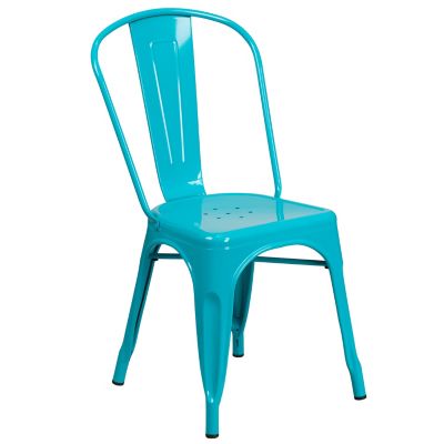 Flash Furniture Metal Indoor/Outdoor Stackable Chair, 20 in. x 17-3/4 in. x 33-1/2 in.