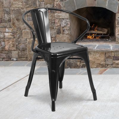 Flash Furniture Metal Indoor/Outdoor Chair with Arms