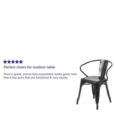 Image showing  Metal Indoor/Outdoor Chair with Arms