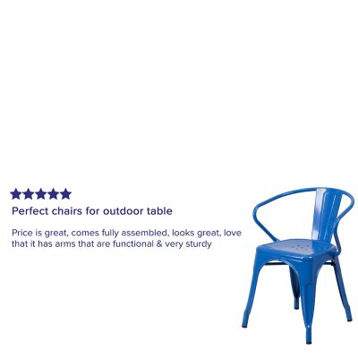 Image showing  Metal Indoor/Outdoor Chair with Arms