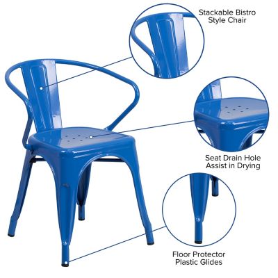 Image showing  Metal Indoor/Outdoor Chair with Arms