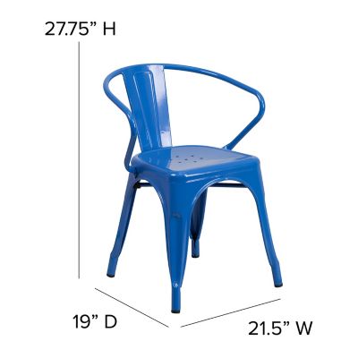 Image showing 5 th Flash Furniture Metal Indoor/Outdoor Chair with Arms