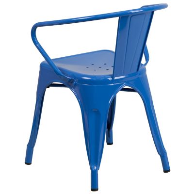 Image showing 6 th Flash Furniture Metal Indoor/Outdoor Chair with Arms