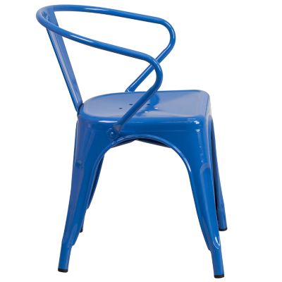 Image showing 8 th Flash Furniture Metal Indoor/Outdoor Chair with Arms
