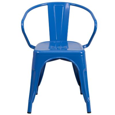 Image showing 9 th Flash Furniture Metal Indoor/Outdoor Chair with Arms