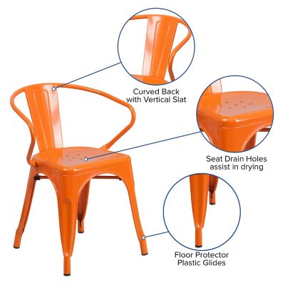 Image showing  Metal Indoor/Outdoor Chair with Arms