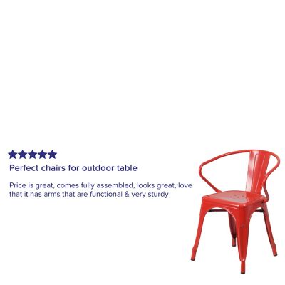 Image showing  Metal Indoor/Outdoor Chair with Arms