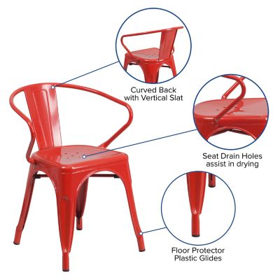 Image showing  Metal Indoor/Outdoor Chair with Arms