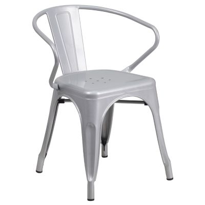 Image showing  Metal Indoor/Outdoor Chair with Arms