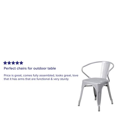 Image showing  Metal Indoor/Outdoor Chair with Arms