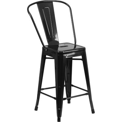 Flash Furniture High Metal Indoor/Outdoor Counter-Height Stool, 20 in. x 17.75 in. x 39.25 in.