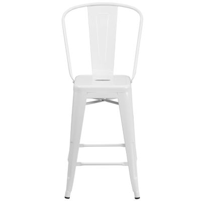 Image showing  High Metal Indoor/Outdoor Counter-Height Stool, 20 in. x 17.75 in. x 39.25 in.